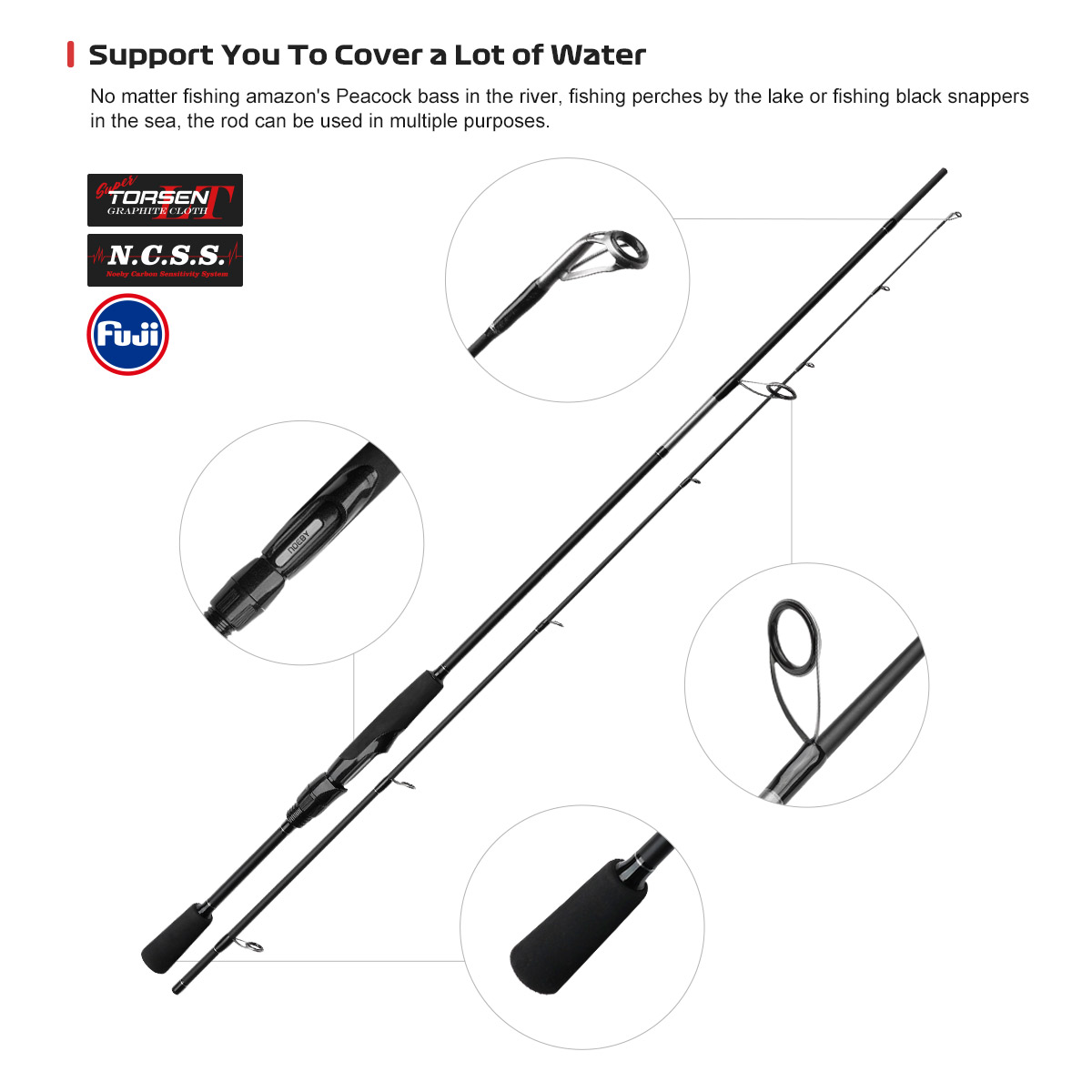 NOEBY 1.83m 1.98m 2.13m NONSUC - đánh giá và giá Fishing Rod Surf